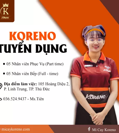 KORENO TUYỂN DỤNG THÁNG 05/2024 - 105 HOÀNG DIỆU 2